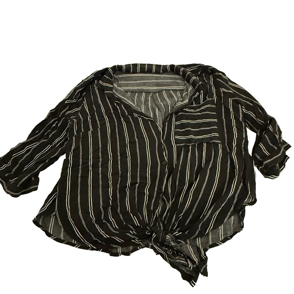 Chic Striped Black and White Blouse